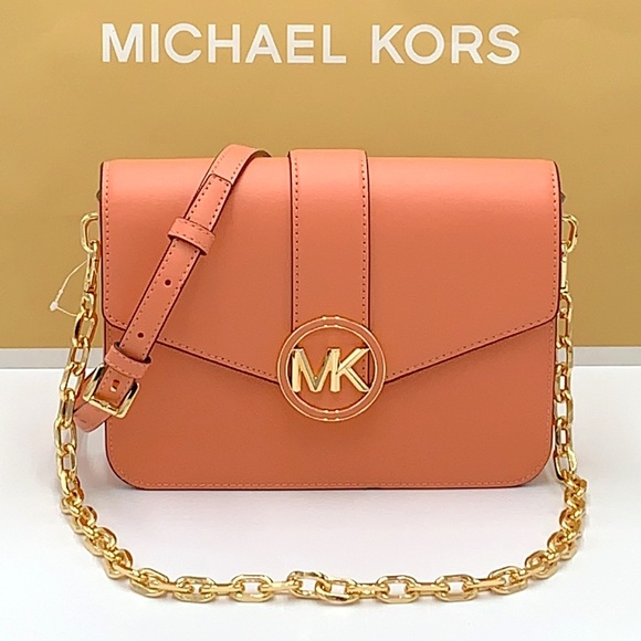 MICHAEL KORS CARMEN MEDIUM CONVERTIBLE SHOULDER BAG SHERBERT COLOR - Picture 2 of 16
